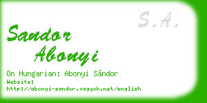 sandor abonyi business card